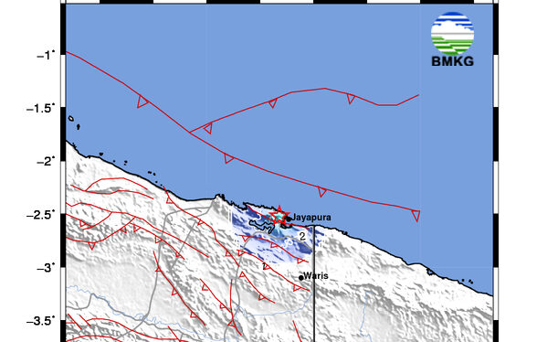 <strong>Info BMKG Mencatat Gempa M 4.0 di Kota Jayapura</strong>