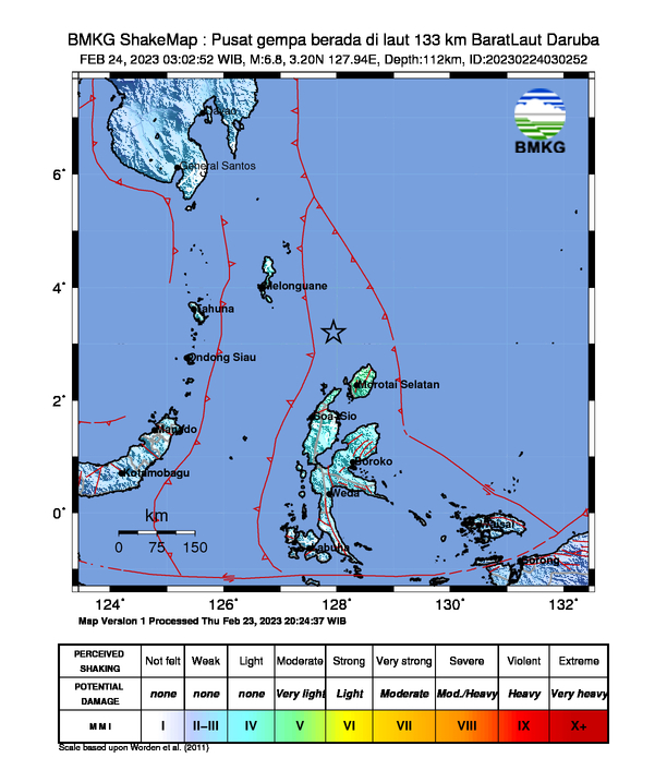 Gempa Bumi Magnitudo 6,8 Guncang Daruba Maluku Utara